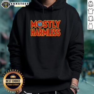 Alt Text: Awesome Mostly Harmless hoodie featuring Douglas Adams' Hitchhiker's Guide to the Galaxy series, 1992 design.