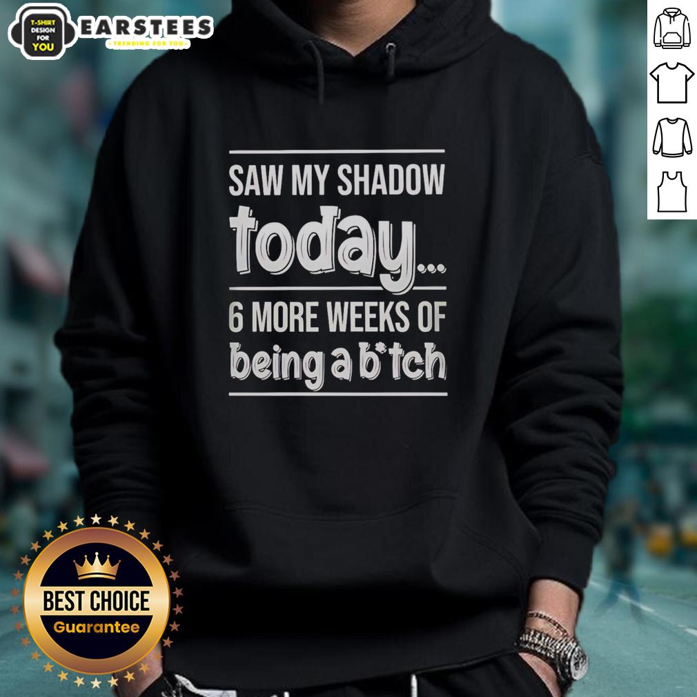 Alt Text: Awesome Saw My Shadow Today hoodie, featuring a playful design about six more weeks of winter.