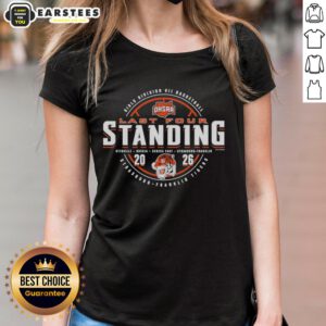 Awesome Strasburg Franklin Tigers 2026 OHSAA Girls Basketball Division 7 Last Four Standing Ladies Tee shirt design.