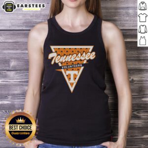Alt Text: Awesome Tennessee Volunteers women's basketball tank top featuring a palm tree pattern inside a triangle logo.