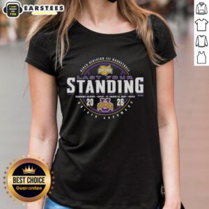 Alt Text: Awesome Unioto Shermans 2026 OHSAA Girls Basketball Division 4 Last Four Standing Ladies Tee shirt design