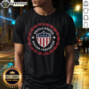 Alt Text: Awesome US Soccer 1986 Crest T-Shirt featuring vintage design and bold colors, perfect for soccer fans and collectors.