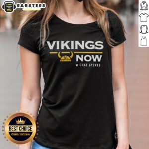 Awesome Vikings Now Chat Sports ladies tee featuring bold team graphics and a stylish fit for fans.