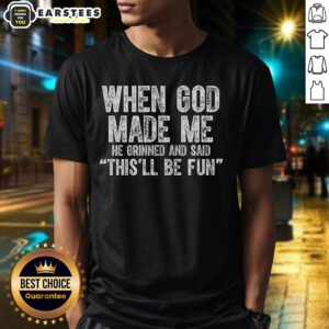 Awesome Christian faith T-shirt featuring a humorous design about creation and faith, perfect for believers and humor lovers.