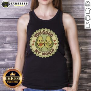 Awesome You Guac My World tank top featuring a fresh avocado design, perfect for avocado lovers and summer fashion.