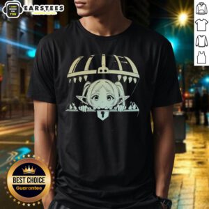Cute Frieren from Frieren: Beyond Journey's End anime on a stylish t-shirt, perfect for fans of the series.