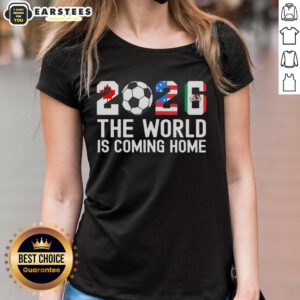 Alt Text: Good 2026 World Cup Football Ladies Tee showcasing vibrant design celebrating women's soccer and the upcoming tournament.