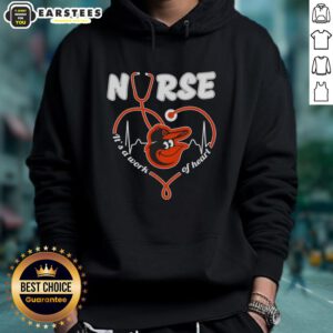 Good Baltimore Orioles MLB nurse hoodie with stethoscope design, perfect for healthcare fans and baseball lovers.