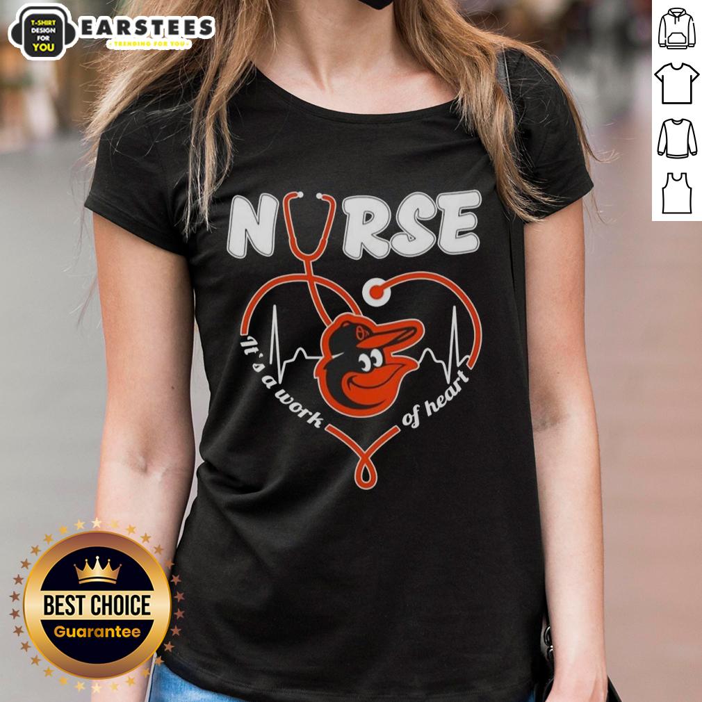 Good Baltimore Orioles MLB nurse tee with stethoscope design, perfect for healthcare fans and baseball enthusiasts.