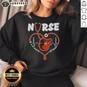 Good Baltimore Orioles MLB nurse sweatshirt featuring a stethoscope, perfect for healthcare fans and baseball lovers.