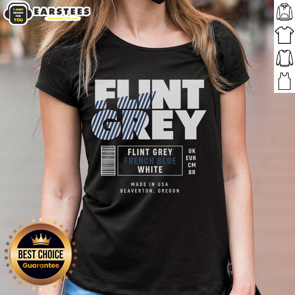 Good Flint Grey French Blue White Label Ladies Tee, stylish women's shirt featuring a modern design in soft fabric.