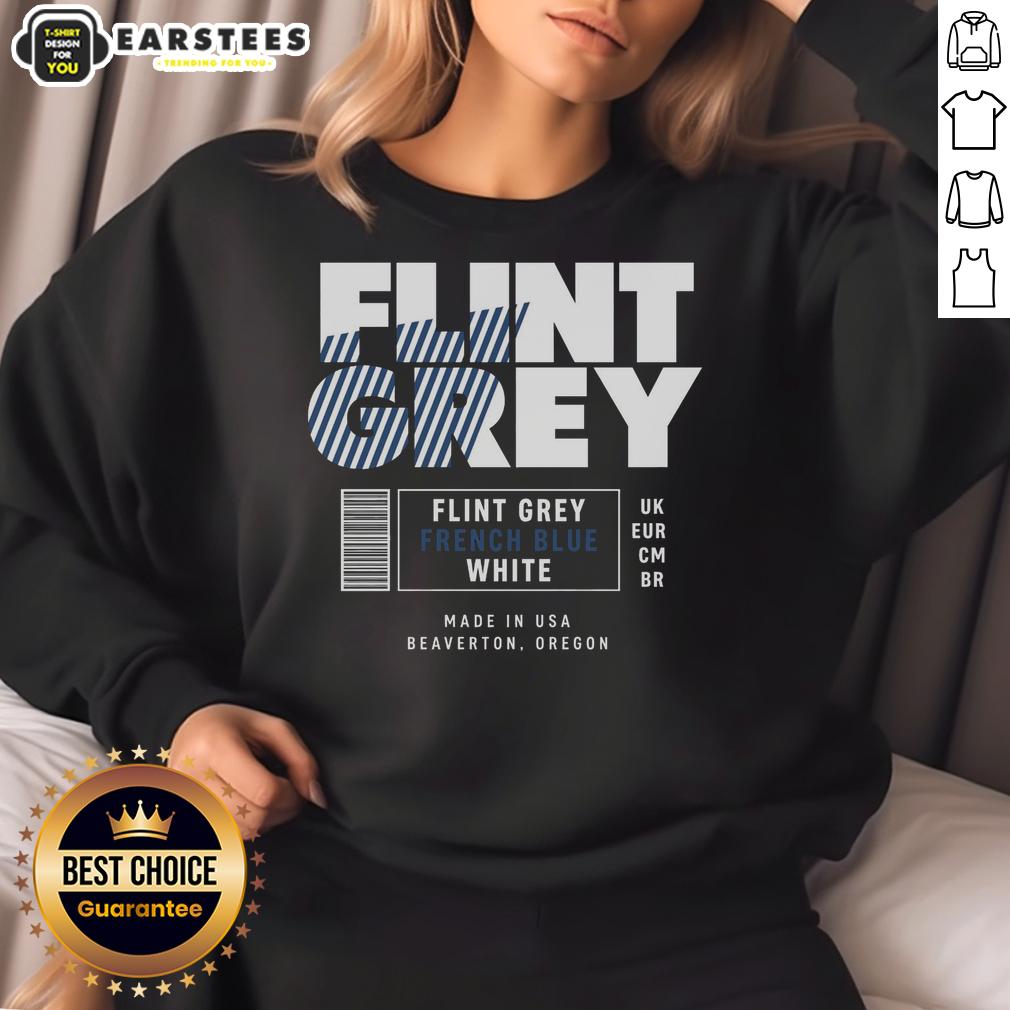 Good Flint Grey French Blue White Label Sweatshirt featuring a stylish design and comfortable fit for casual wear.