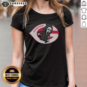 Good-Runnin-Ghostface Cincinnati Reds ladies tee featuring a stylish design perfect for female fans of the team.