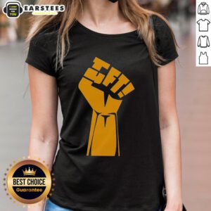 Good UFT Hand logo on a stylish ladies tee, perfect for casual wear and showcasing your unique style.