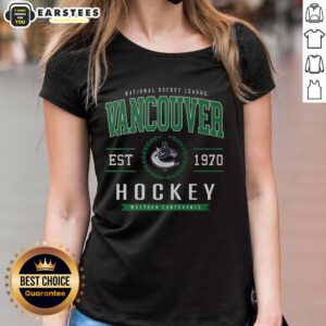Good Vancouver Canucks Hockey Legacy Crest Ladies Tee showcasing team spirit and style for female fans.