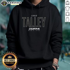 Hot Jamar Talley wearing a stylish Zuffa Boxing Elite Hoodie in a dynamic boxing setting, showcasing athletic fashion.