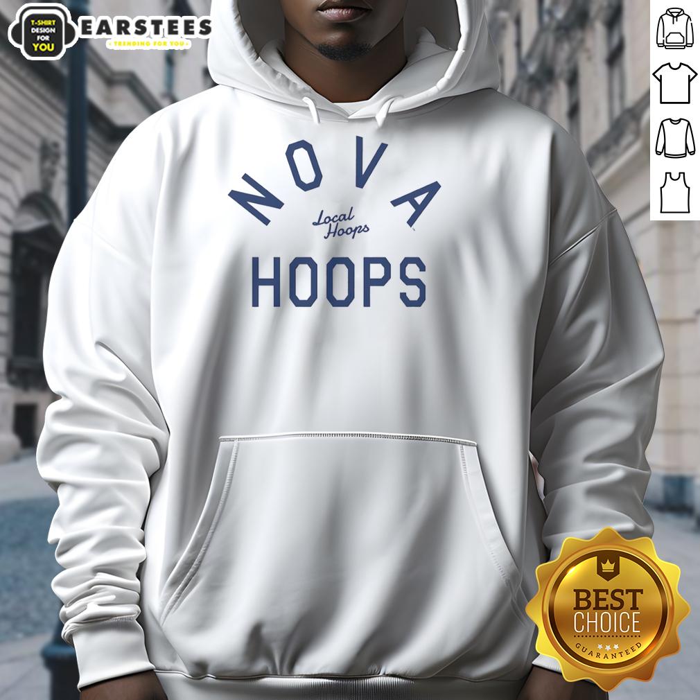 Hot Local Hoops Nova Hoops Hoodie displayed on a wooden background, showcasing its vibrant colors and stylish design.