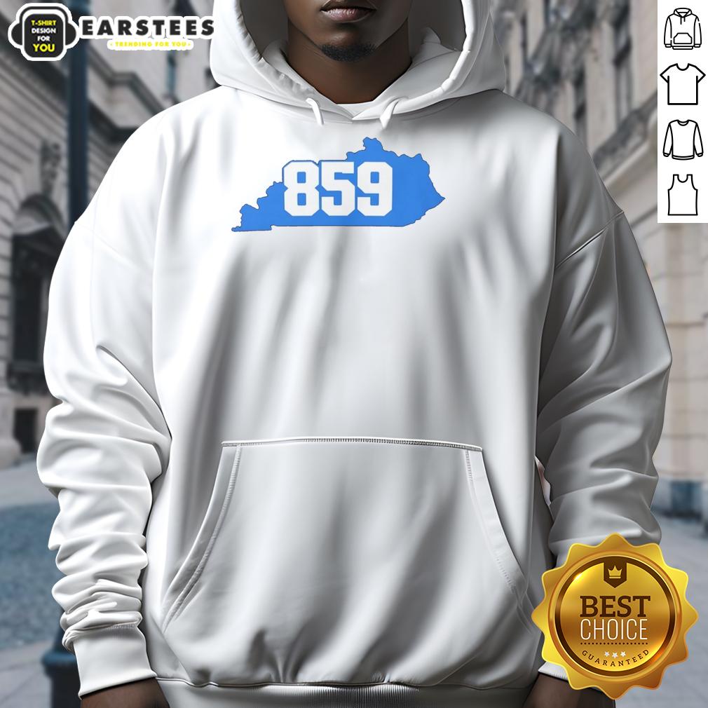 Cozy Nice Bluegrass Area 859 Kentucky hoodie displayed against a rustic backdrop, perfect for casual wear enthusiasts.