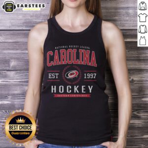 Alt Text: Stylish Carolina Hurricanes hockey legacy crest tank top design showcasing team pride and sports fashion.