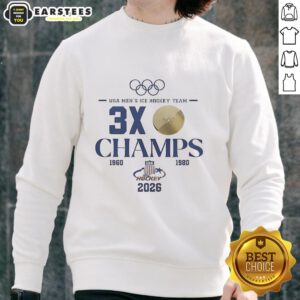 Nice USA Hockey 2026 Olympic Men's Ice Hockey Champions sweatshirt featuring bold graphics and a comfortable design.