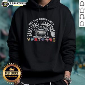 2026 NCAA Division I Men's Basketball Championship hoodie featuring Oklahoma City design for 1st and 2nd rounds.