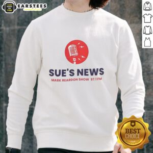 Official Mark Reardon Show sweatshirt from 97.1 FM featuring logo and vibrant colors for fans of the radio program.