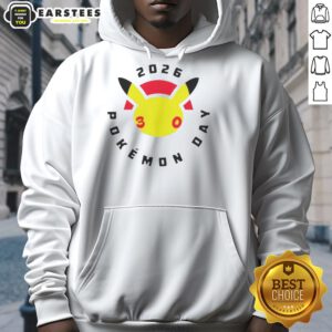 Premium Happy Pokemon Day 30th 2026 Hoodie featuring vibrant designs and cozy fit for fans celebrating Pokemon's anniversary.