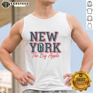 Pretty New York The Big Apple vintage retro tank top design featuring iconic NYC skyline and vibrant colors.