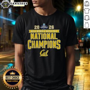Alt Text: 2026 NCAA Women's Water Polo National Champs Cal Golden Bears Victory T-Shirt showcasing team pride and championship spirit.