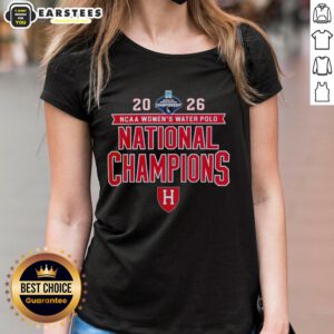 Harvard Crimson 2026 NCAA Women's Water Polo National Champs victory tee showcasing team pride and championship spirit.