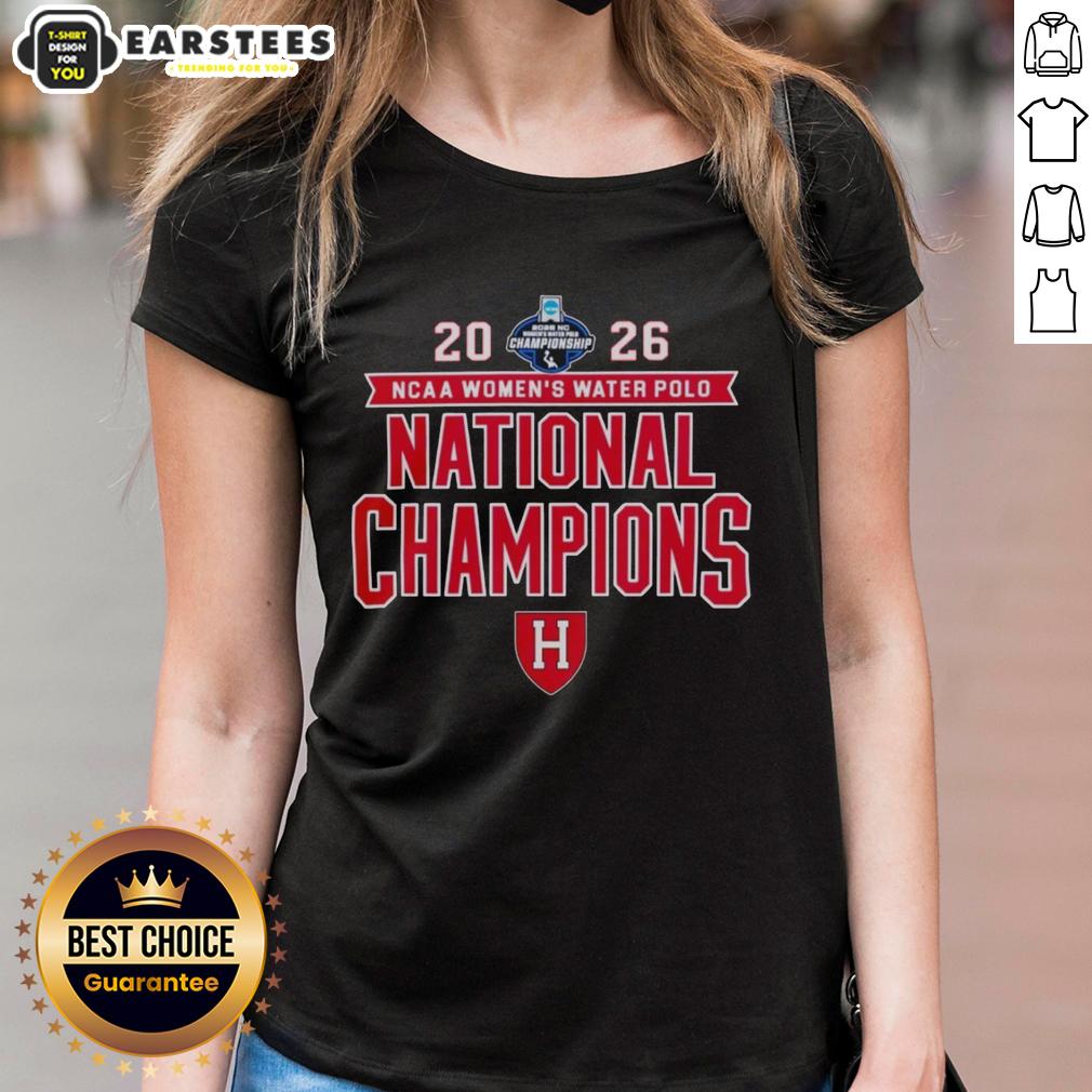 Harvard Crimson 2026 NCAA Women's Water Polo National Champs victory tee showcasing team pride and championship spirit.