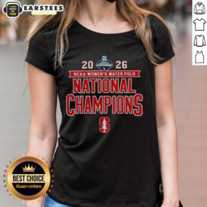 Stanford Cardinal victory tee celebrating the 2026 NCAA Women's Water Polo National Champs, perfect for fans.