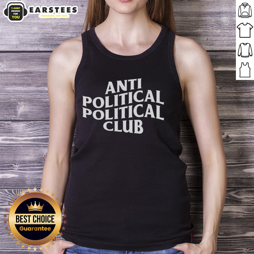 Awesome Anti-Political Political Club Wavy Tank Top in vibrant colors, perfect for casual outings and expressing unique views.