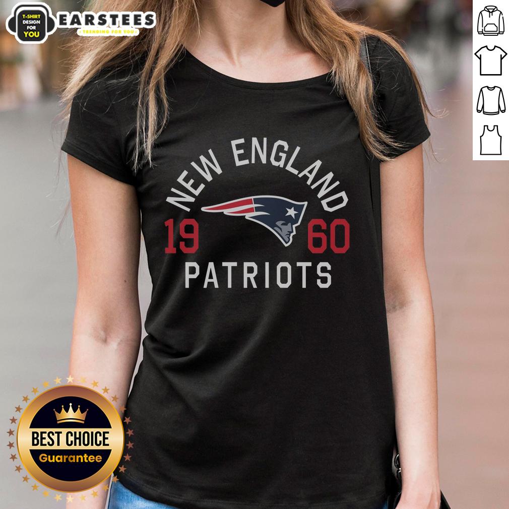 Awesome New England Patriots Heritage Print Ladies Tee featuring vibrant team colors and stylish design for fans.