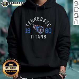 Alt Text: Awesome Tennessee Titans Heritage Print Hoodie featuring team logo and vintage design for fans.