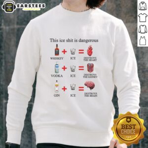 Alt Text: Awesome This Ice Shit Is Dangerous Alcohol Sweatshirt featuring bold text and a stylish design for casual wear.
