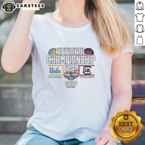 UCLA Bruins vs South Carolina Gamecocks NCAA Women's Basketball 2026 National Championship game ladies tee shirt design.