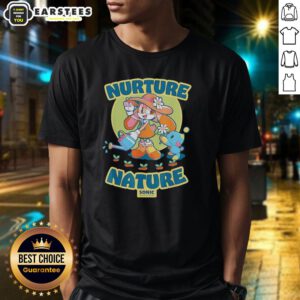 Alt Text: Cute Cream The Rabbit and Hedgehog Earth Day Chao Garden Vintage T-Shirt design featuring vibrant colors and playful characters.