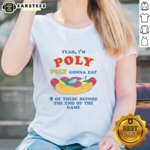 Funny polyamory tee featuring 'Yeah I'm Poly' phrase, perfect for game night and expressing love for multiple partners.