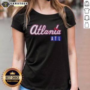 2026 Atlanta Braves x Hello Kitty City Connect ladies tee featuring a stylish design and vibrant colors for fan apparel.