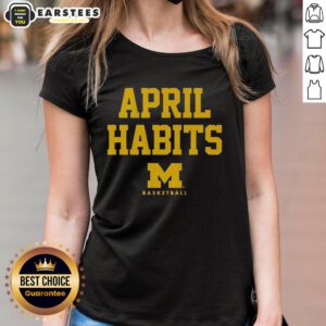 Good April Habits Michigan Wolverines ladies tee featuring vibrant team colors and logo, perfect for fans and casual wear.