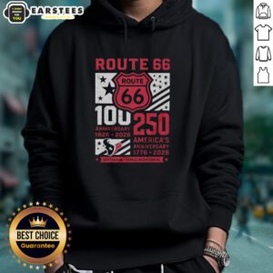 Good Houston Texans Route 66 Centennial 100th Anniversary hoodie celebrating 250 years of America, 1926-2026.