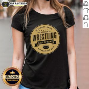 Good International Professional Wrestling Hall of Fame Established 2019 Ladies Tee featuring a stylish design and logo.
