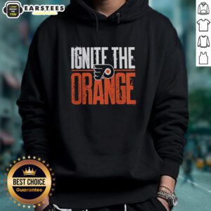 Good Philadelphia Flyers Ignite The Orange 2026 Stanley Cup Playoffs Hoodie featuring team colors and logo design.
