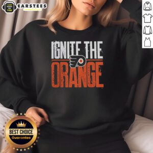 Good Philadelphia Flyers Ignite The Orange 2026 Stanley Cup Playoffs sweatshirt featuring vibrant team colors and logo.