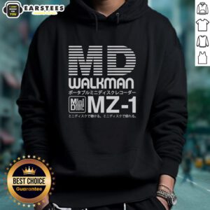 Alt Text: Hot Minidisc Sony MD Walkman MZ-1 hoodie showcasing retro design and vibrant colors, perfect for music lovers.