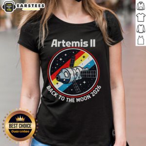 Nice Artemis II Back to the Moon 2026 ladies tee showcasing a stylish design for space enthusiasts.