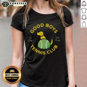 Nice Good Boys Tennis Club 'In Dog We Trust' Ladies Tee showcasing a stylish design for dog-loving tennis fans.