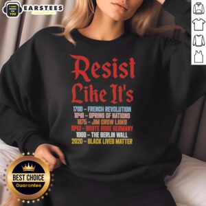 Nice Resist Like It's 2789 1848 1875 1943 1989 2020 sweatshirt featuring a stylish graphic design for casual wear.