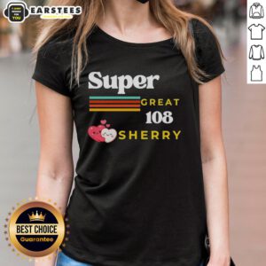 Nice Super Great 108 Sherry Retro Ladies Tee featuring a vibrant design, perfect for casual and stylish outfits.
